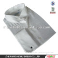 men's white linen shirt with Chinese collar/Mandarin collar and french cuff